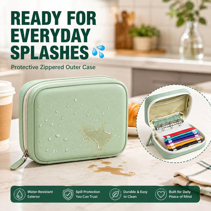 ✨2‑Week Pill Organizer Binder Case | 14 Reusable Color‑Coded Pill Pouch Travel Waterproof Medication Storage Bag for Vitamins Supplements