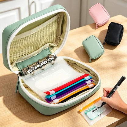 ✨2‑Week Pill Organizer Binder Case | 14 Reusable Color‑Coded Pill Pouch Travel Waterproof Medication Storage Bag for Vitamins Supplements